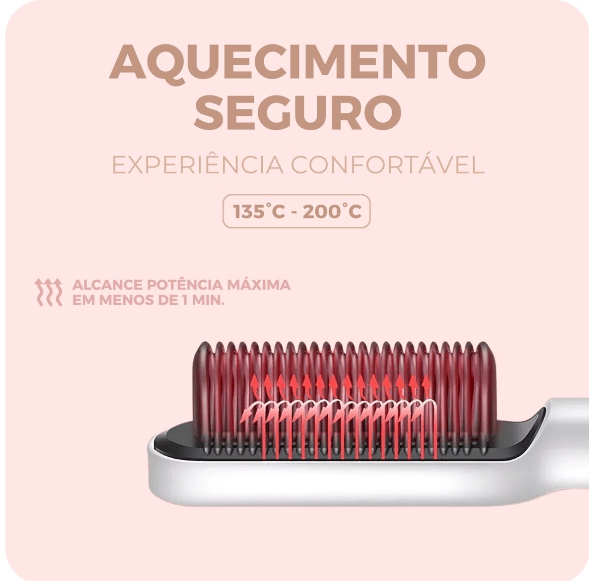 Escova Alisadora Perfect Hair - Cabelos Lisos em Menos de 7 Minutos